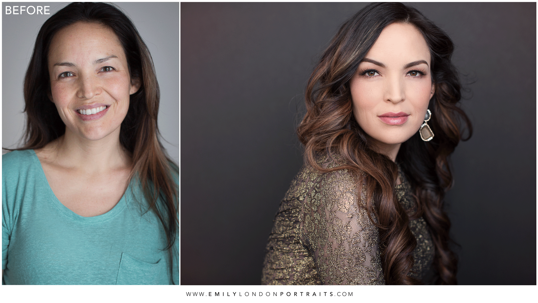 Same Day Transformation at a Portrait Session